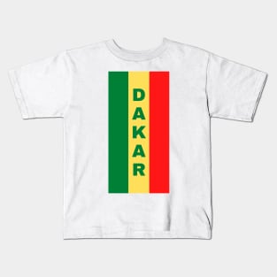 Dakar City in Senegalese Flag Colors Vertical Kids T-Shirt